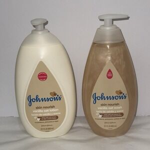2 Pc Oat Vanilla Johnson's Skin Nourishing Baby Body Wash & Lotion  (L36)